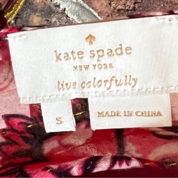 Kate Spade *  Sleeveless Paisley Blossom Blouse Top in Conch Shell Size Small - Picture 8 of 15